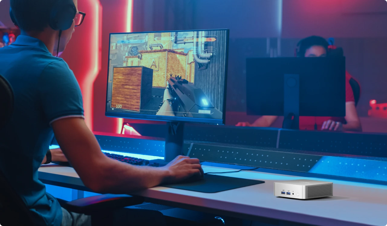 Ein Mann spielt ein Schießspiel. AMD Ryzen 7 vs intel i7: Der Einfluss von CPU und anderen Komponenten auf die Spielleistung