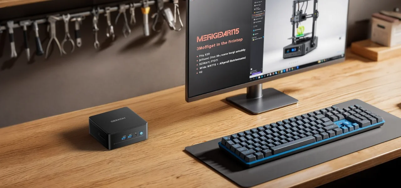 GEEKOM IT15 Mini-PC – Kleiner PC. Große Tower-Power. Platz sparen, Leistung behalten. Der IT15 bringt Power in Ihr Kreativlabor – ganz ohne Chaos.