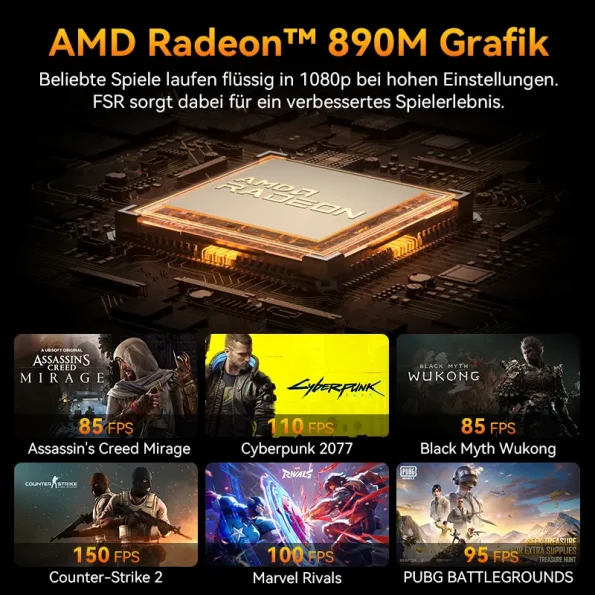 GEEKOM A9 MAX Mini KI PC mit AMD Radeon 890M Grafik