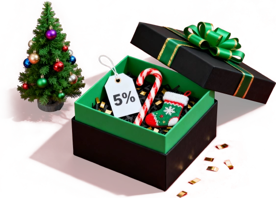 5 % Rabattgutschein als Weihnachtsgeschenk