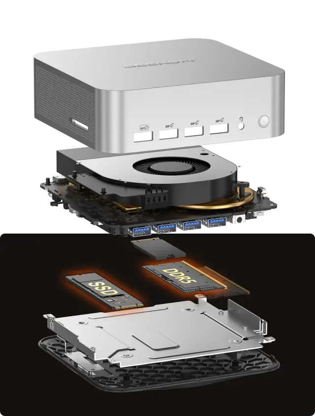 A9 Max Mini PC Demontagebild