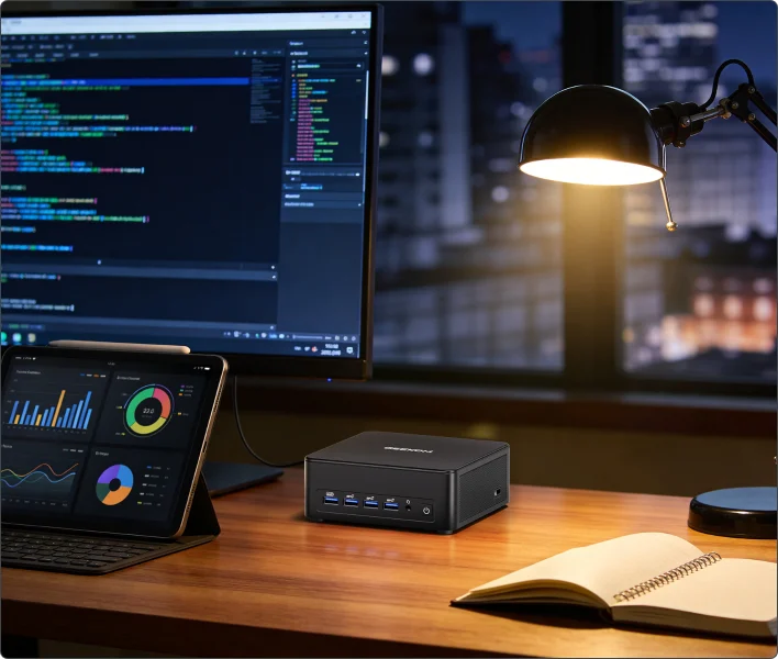 GEEKOM IT13 Max Mini-PC für leistungsstarkes Arbeiten und Entertainment am Schreibtisch