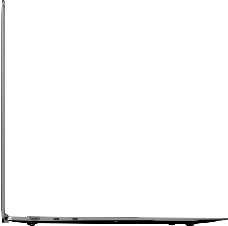 Laptop dünn und leicht – flaches GEEKOM Notebook von der Seite fotografiert
